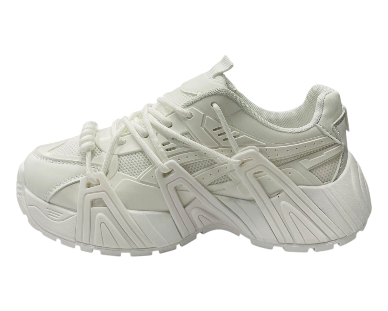 Chunky Sole Mesh Lace Up Sports Trainers