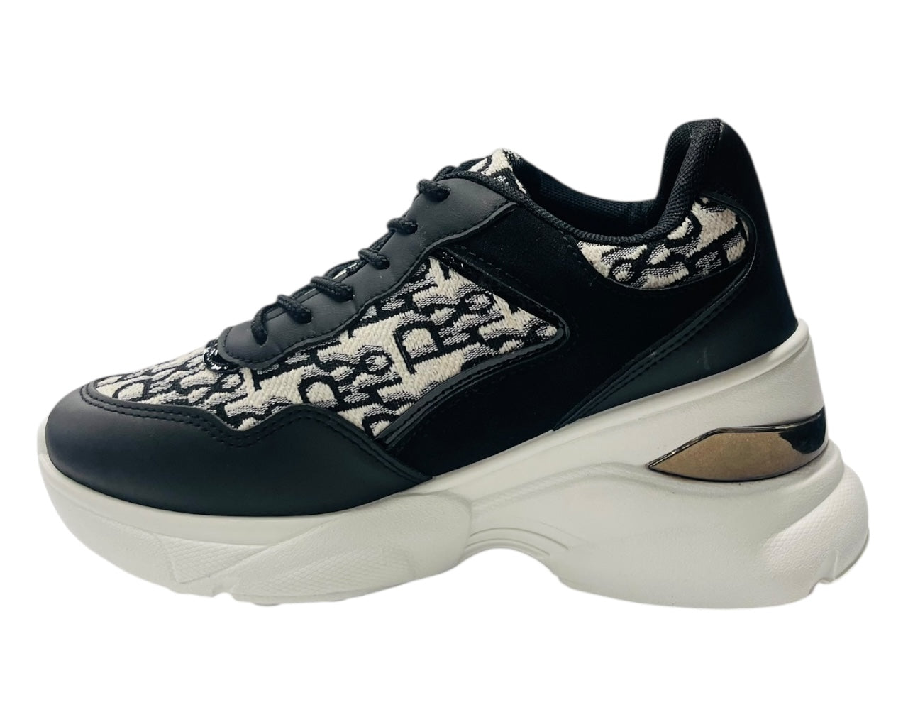 Chunky Sole Lace Up Wedge Trainers