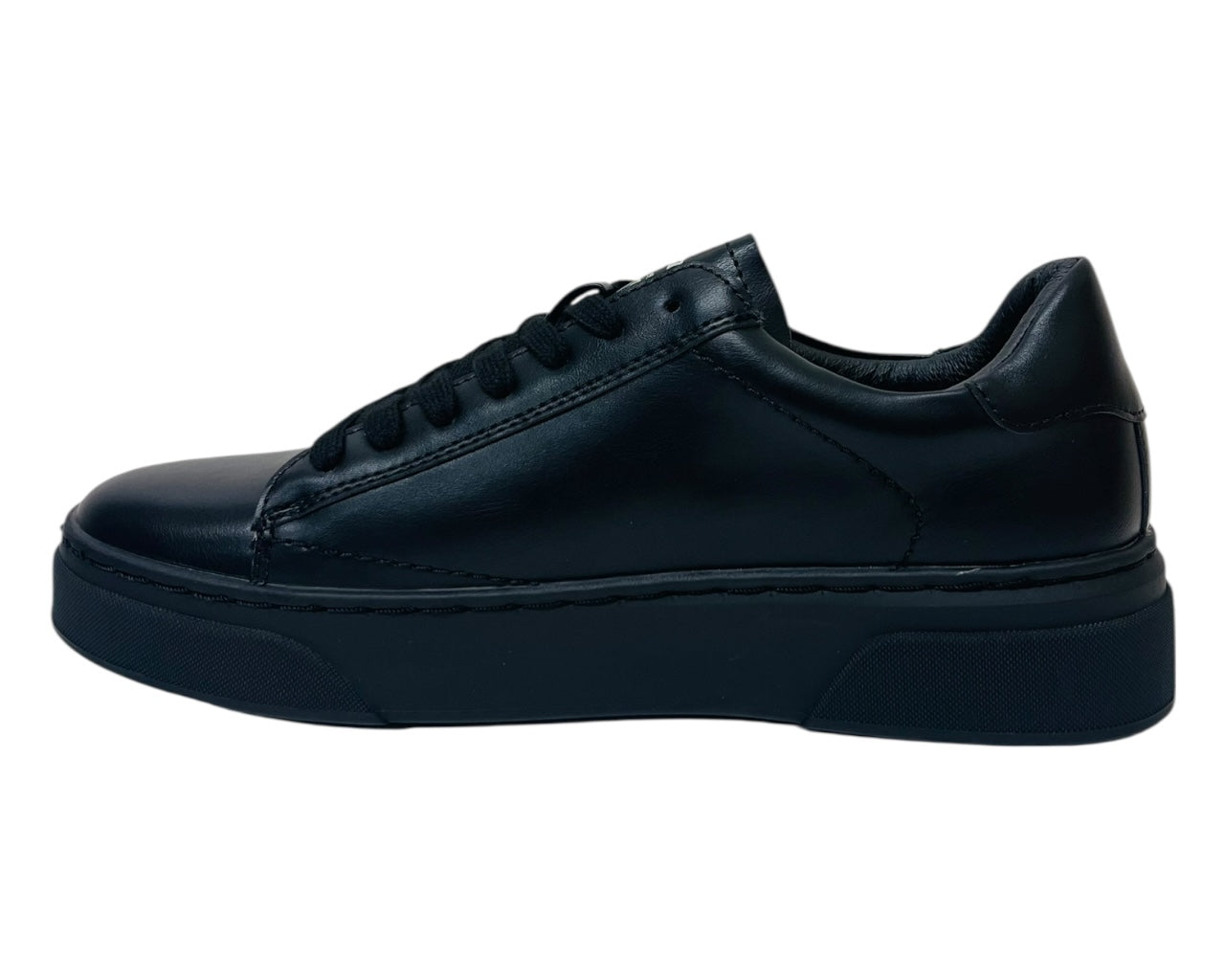 Faux Leather Casual Lace Up Trainers