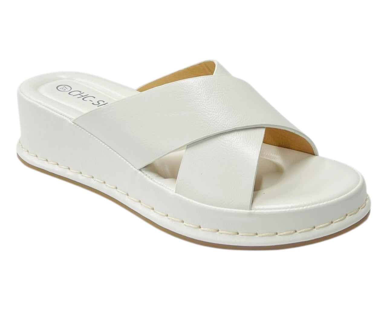 Lightweight Cross Strap Wedge Sandals
