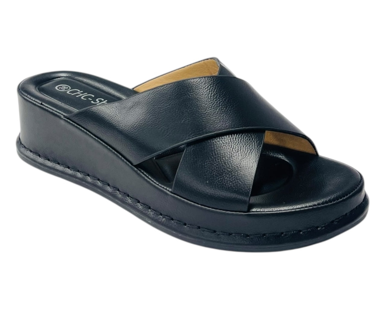 Lightweight Cross Strap Wedge Sandals