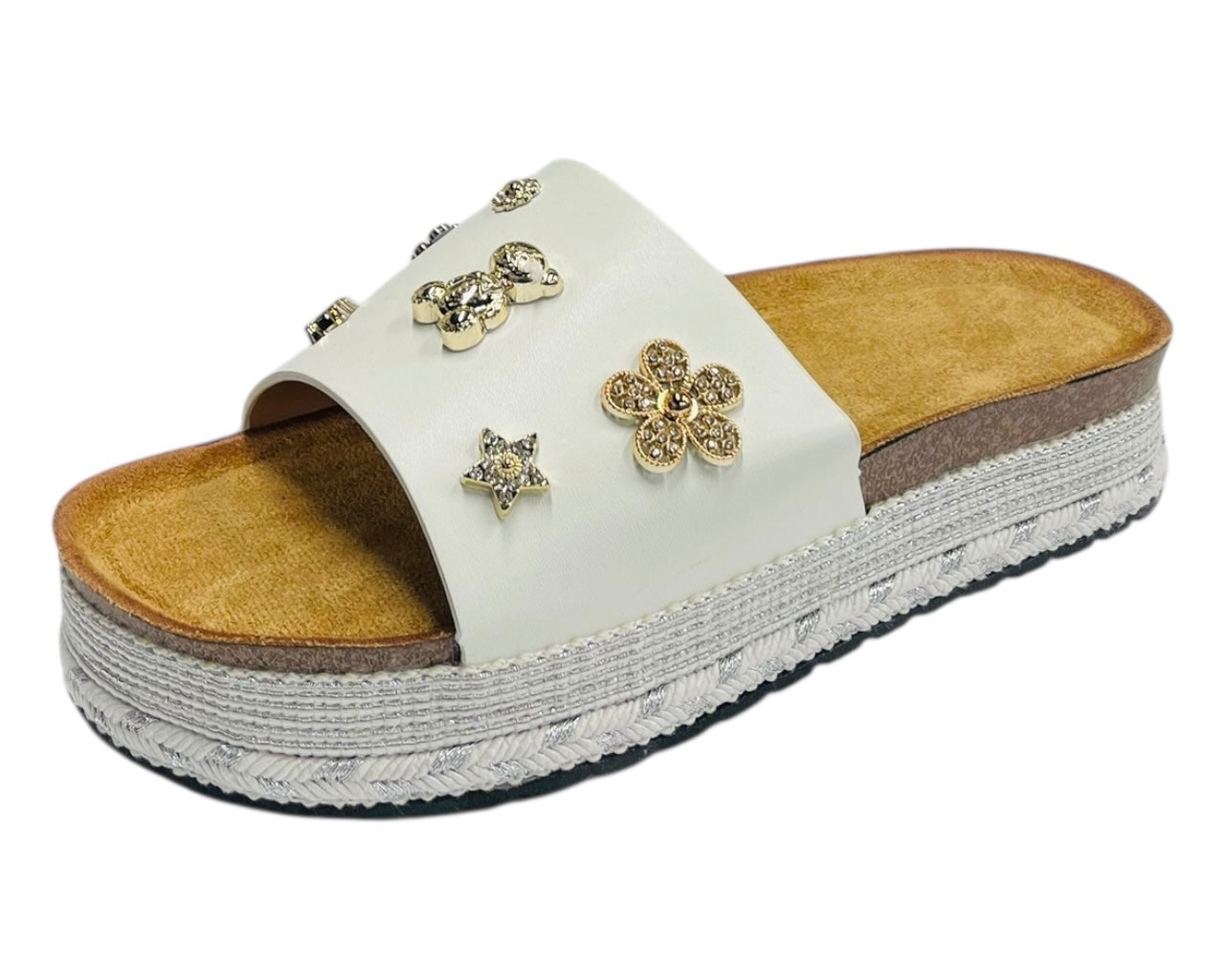 Wide Strap Padded Mules Sandals