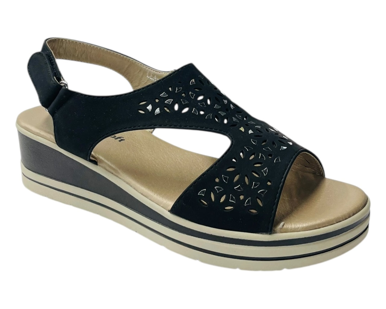 Ankle Strap Padded Insole Wedge Sandals