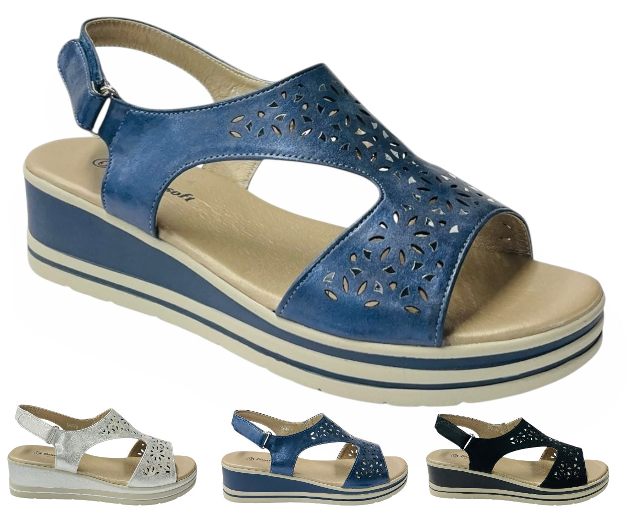 Ankle Strap Padded Insole Wedge Sandals