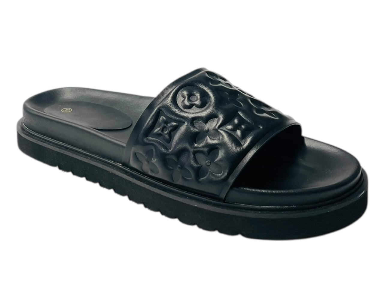 Embossed Front Strap Flat Sliders