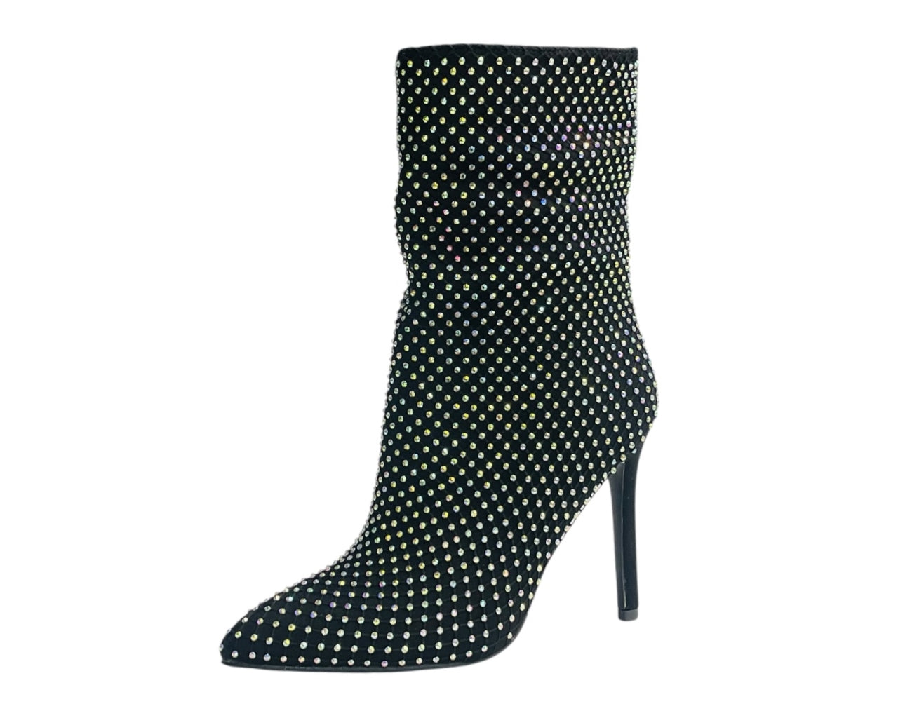 Rhinestone High Stiletto Heel Ankle Boots