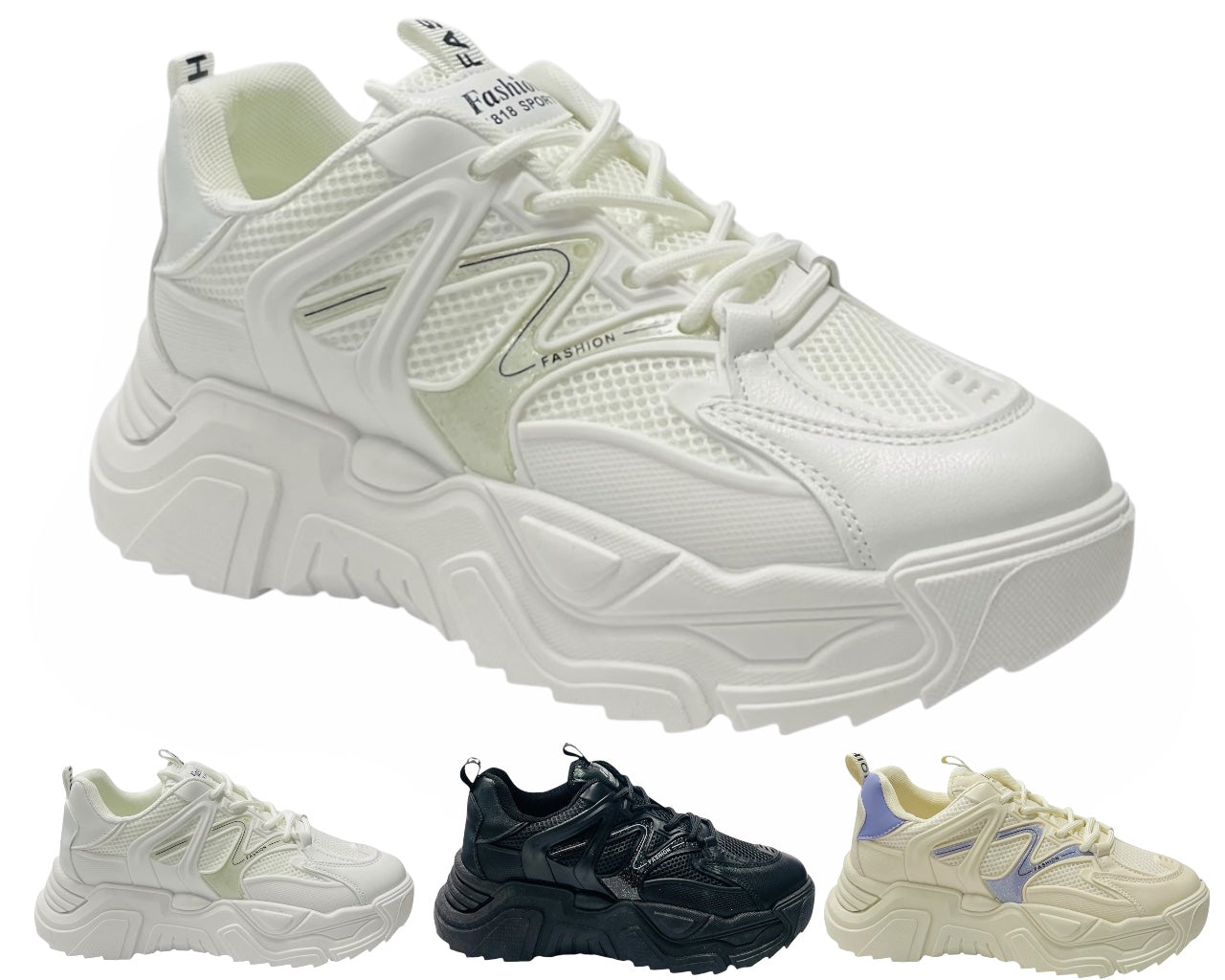 Chunky Sole Lace Up Sports Trainers