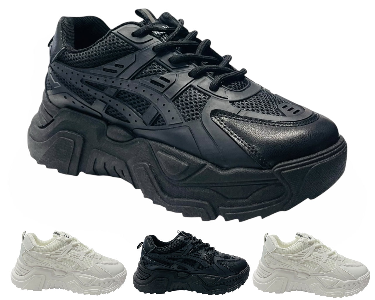 Chunky Sole Lace Up Sports Trainers