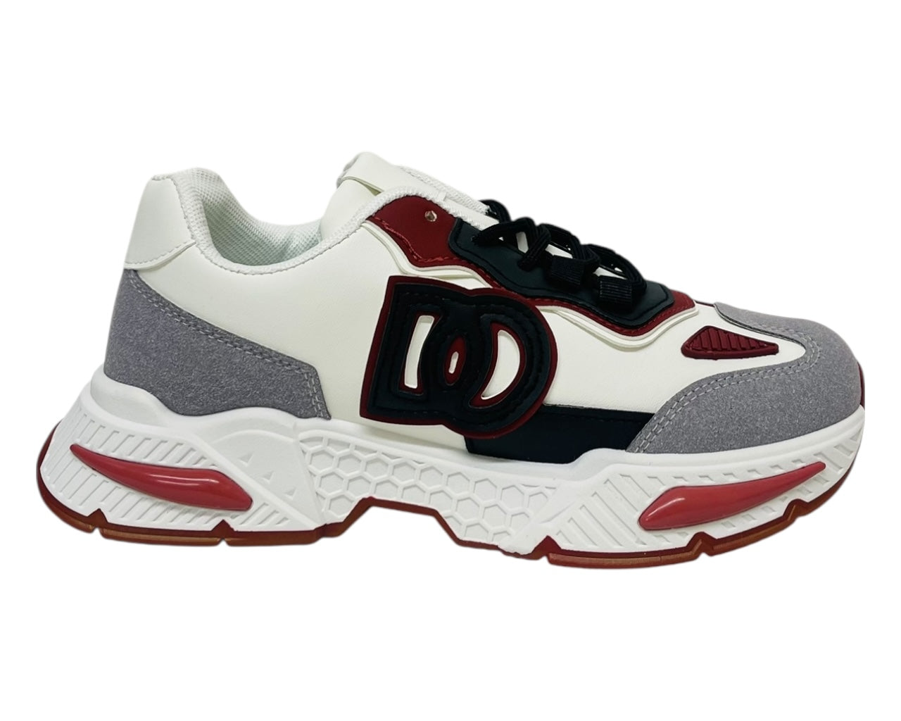 Chunky Sole Lace Up Faux Leather Trainers