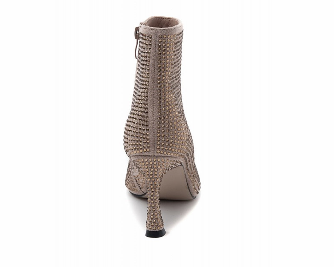 Rhinestone Zip Ankle Boots Gold