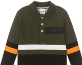 Hugo Boss Junior's J25M35 Long Sleeved Polo Shirt Green