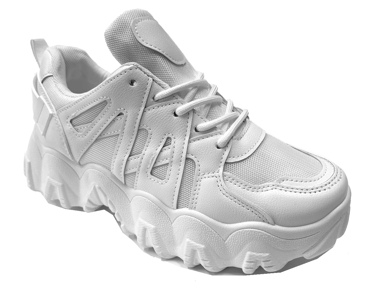 Women's 9176 Chunky Sole Lace Up Trainers