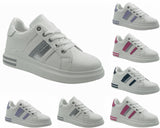 Women's Faux Leather Lace Up Trainers