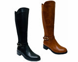 Women's Flat Sole Knee High Faux Leather Boots