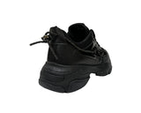 Women's Faux Leather Chunky Sole Lace Up Trainers