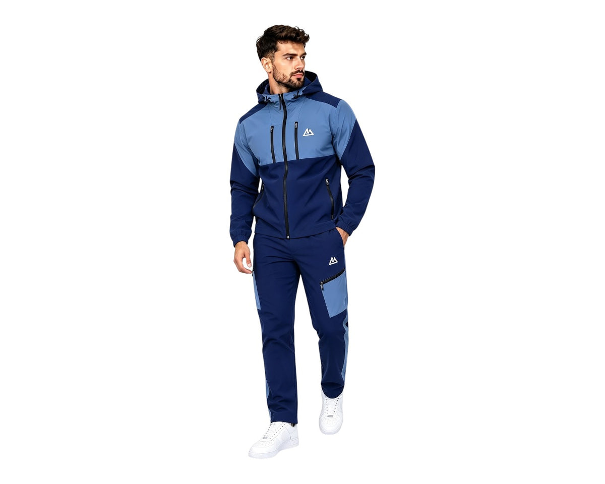 Colour Block Cargo Pant Hooded Tech Tracksuit