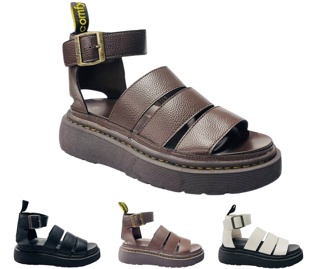 Ankle Strap Padded Chunky Sole Sandals