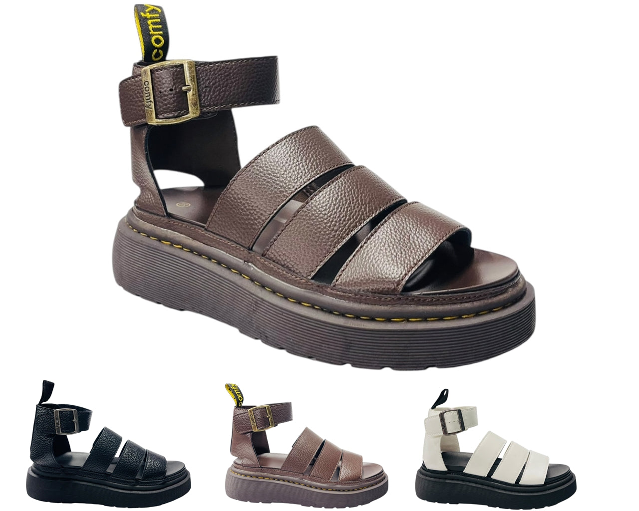 Ankle Strap Padded Chunky Sole Sandals