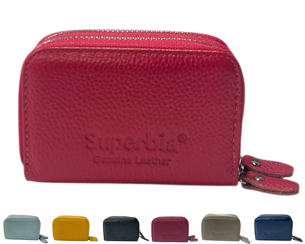 Superbia Genuine Leather RFID Blocking Zip Wallet