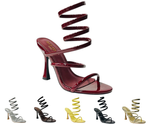 Snake Anklet Round Toe High Heel Sandals