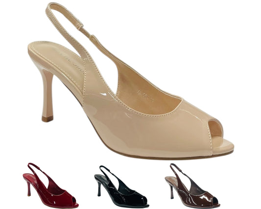 Slingback Peep Toe Stiletto Heels