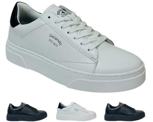 Faux Leather Casual Lace Up Trainers