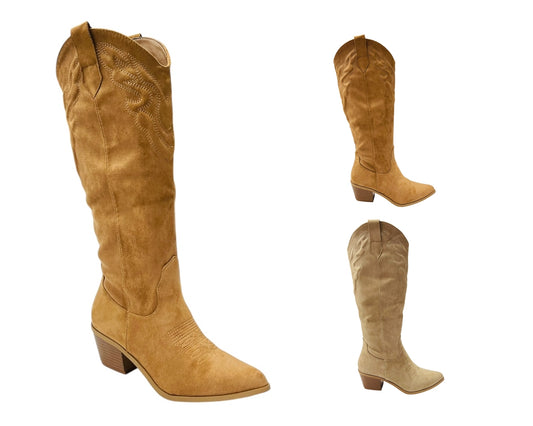Western Embroidered Knee High Cowboy Boots