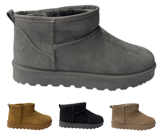 Faux Fur Lining Mini Ankle Boots