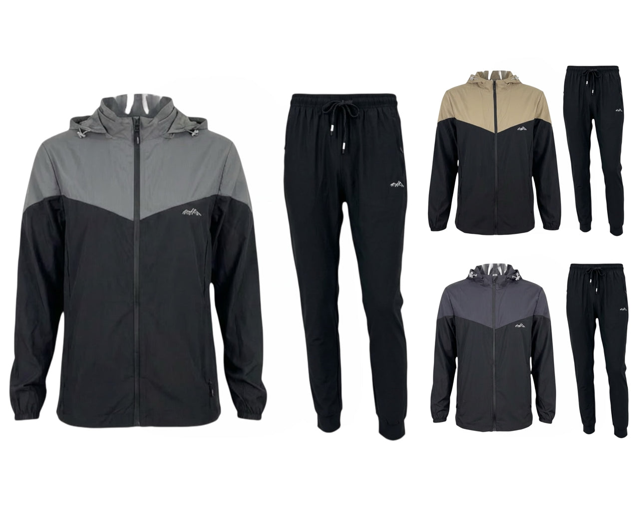 Colour Block Lightweight Hooded Tech Tracksuit