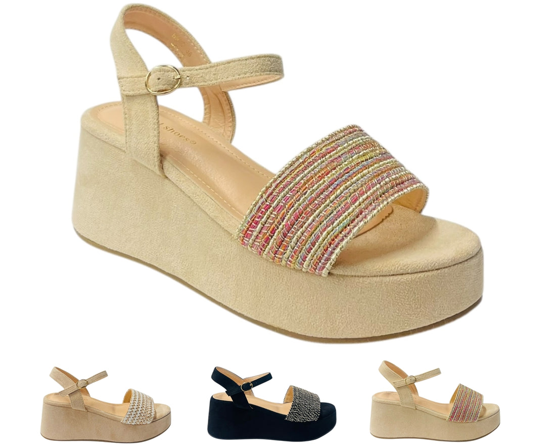 Ankle Strap Platform Wedge Padded Sandals