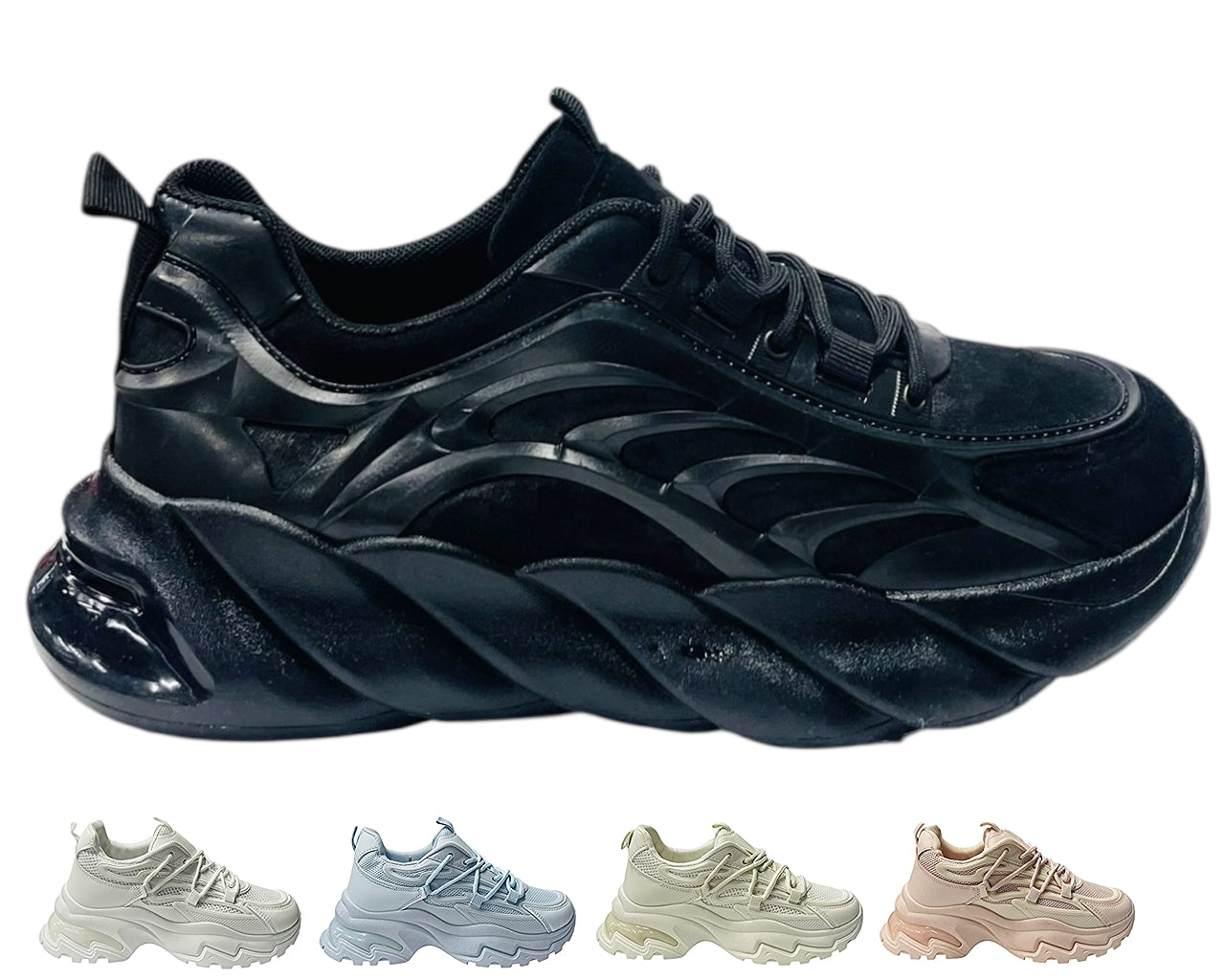 Chunky Sole Lace Up Sports Trainers