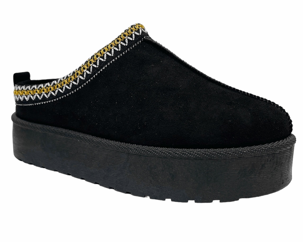 Faux Suede Aztec Platform Slip On Shoes