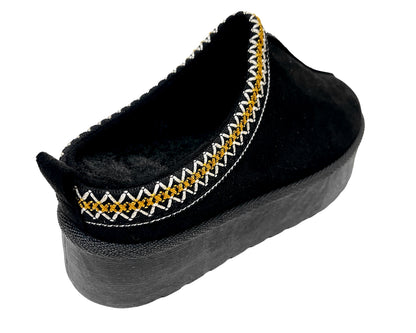 Faux Suede Aztec Platform Slip On Shoes