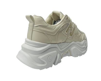 Faux Leather Chunky Sole Lace Up Trainers