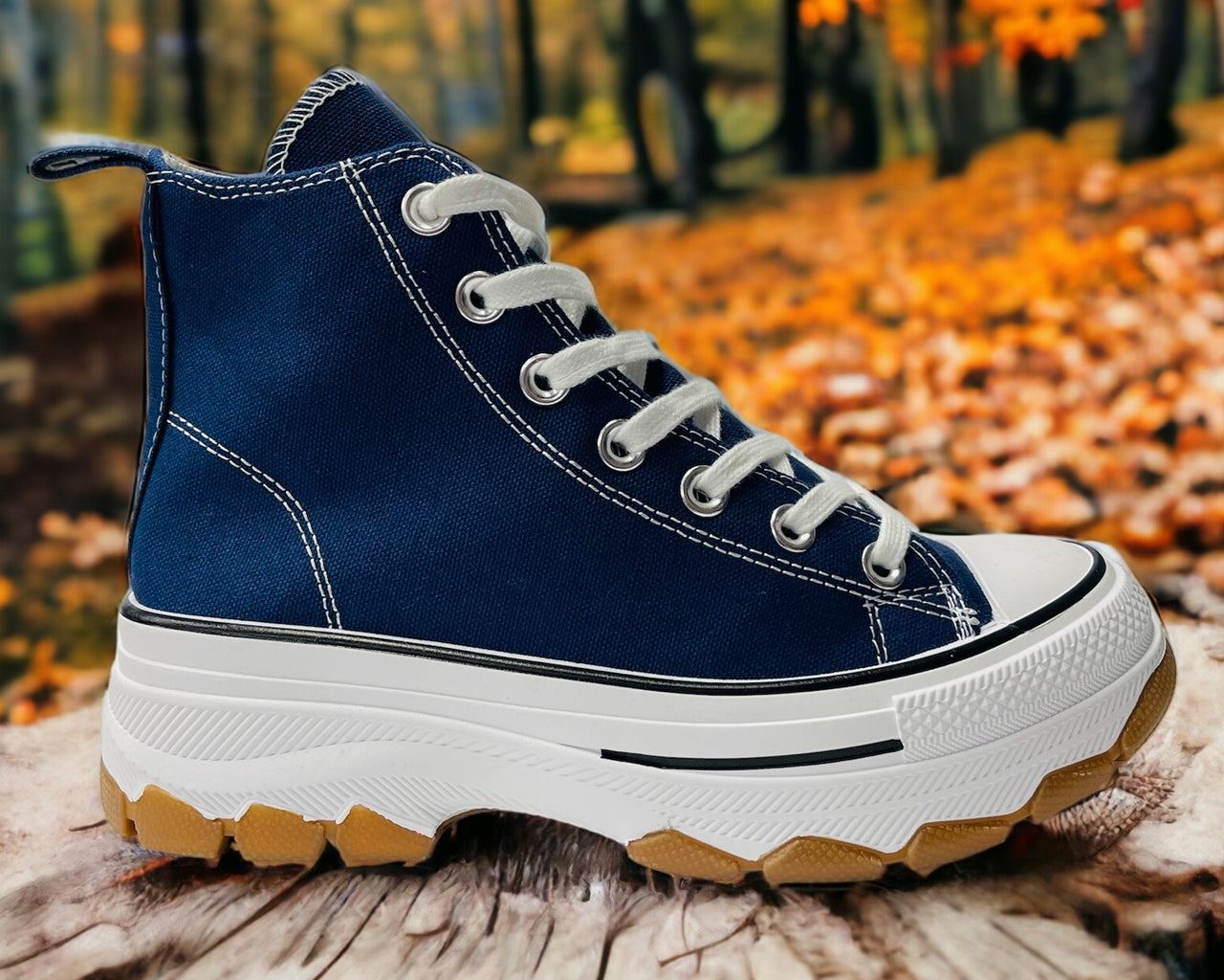 Chunky Sole Hi Top Canvas Trainers