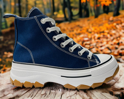 Chunky Sole Hi Top Canvas Trainers