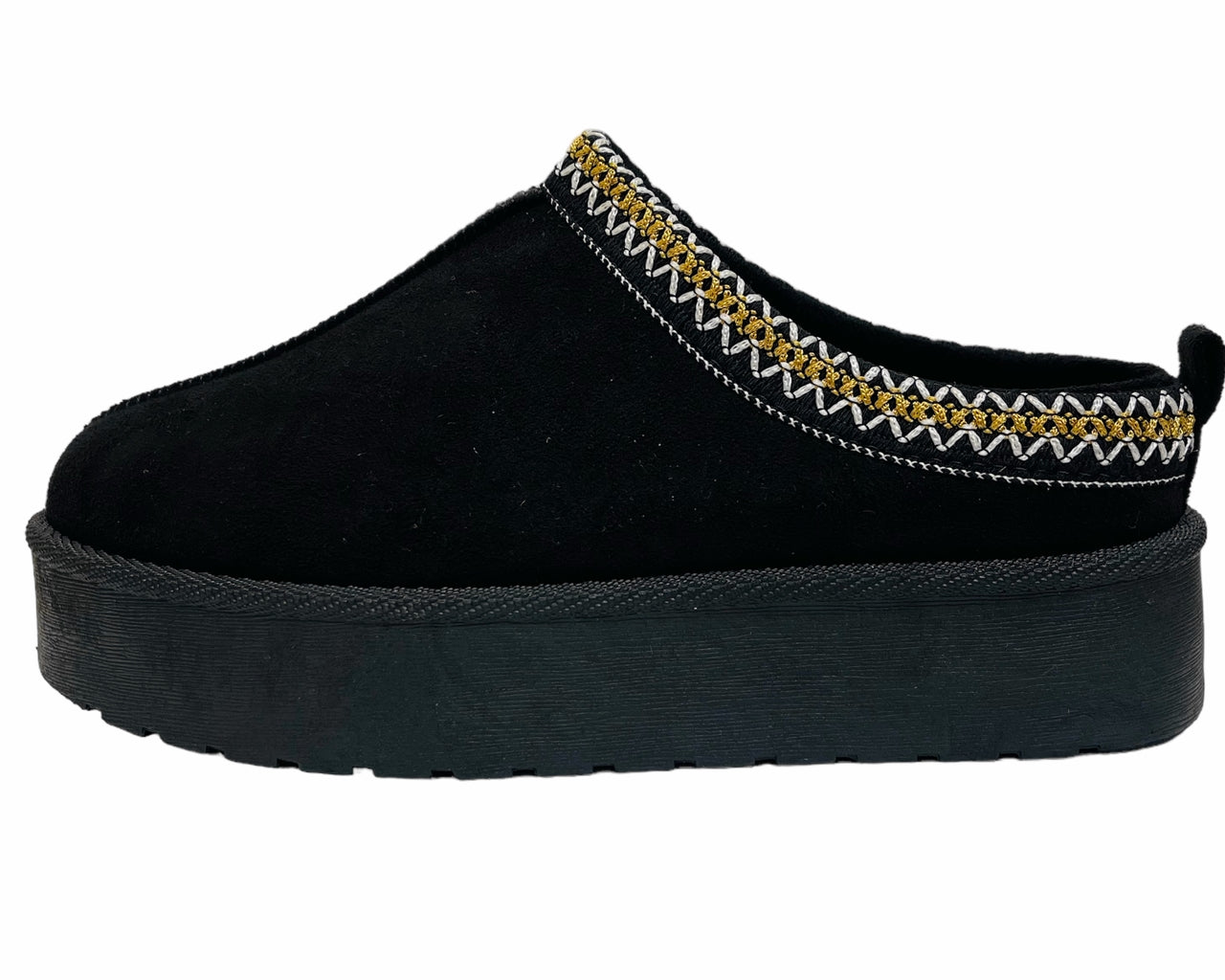 Faux Suede Aztec Platform Slip On Shoes