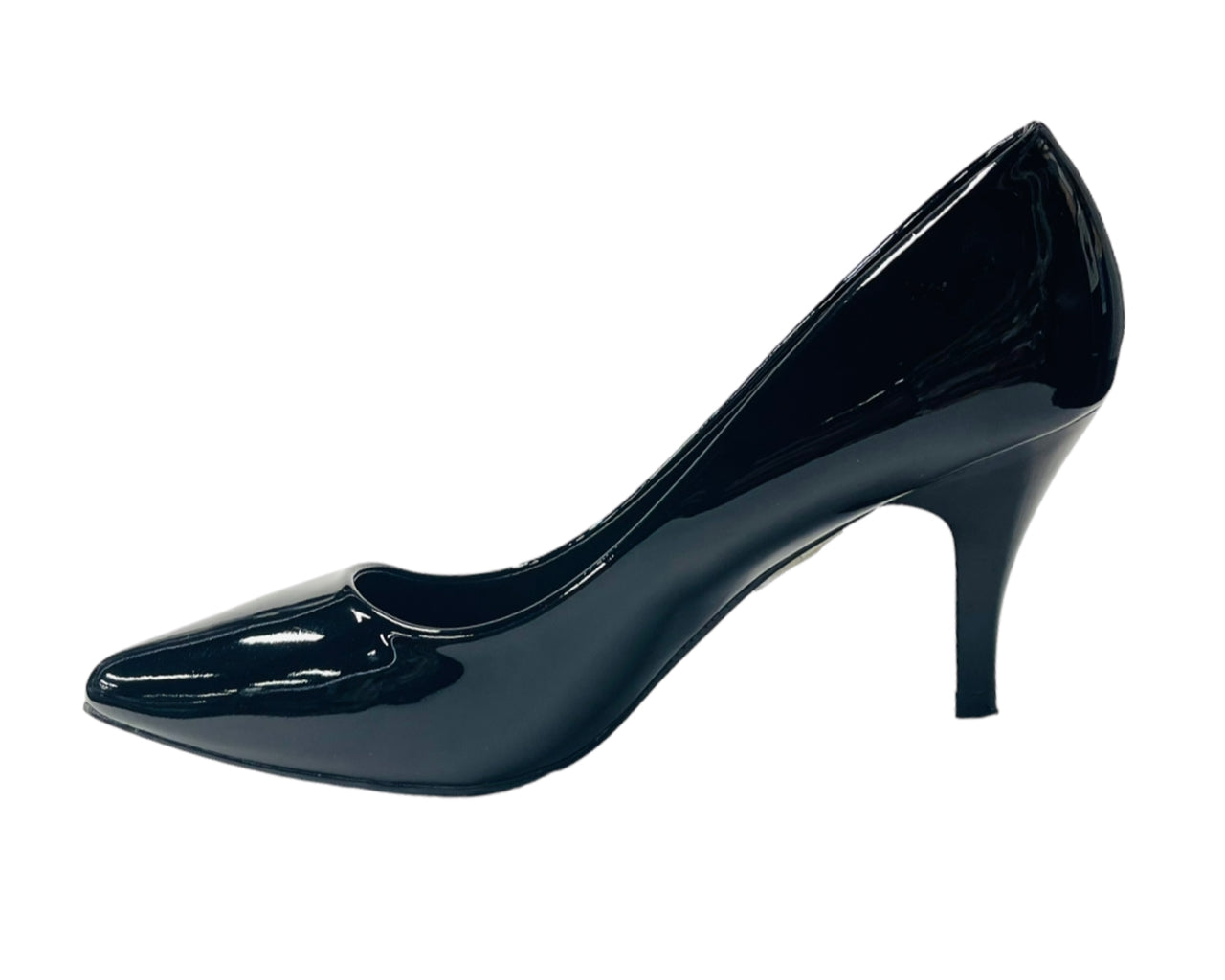Faux Patent Leather Stiletto Heel Court Shoes