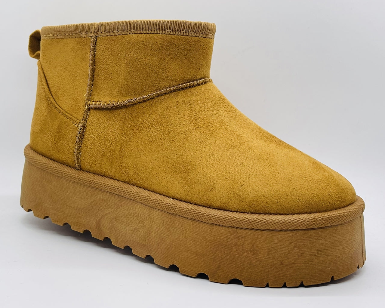 Faux Suede Fur Lining Platform Ankle Boots