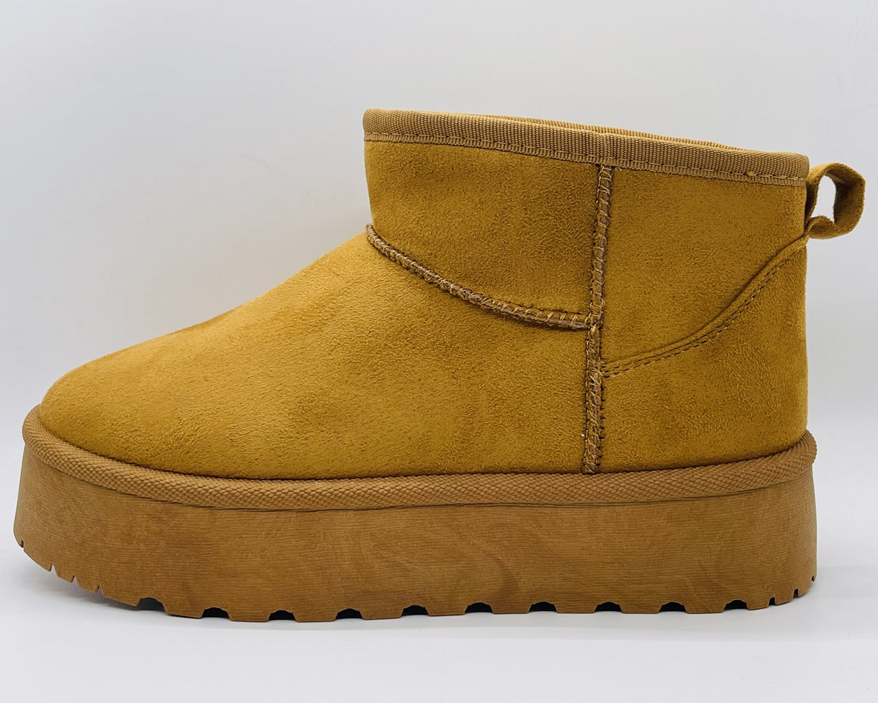 Faux Suede Fur Lining Platform Ankle Boots