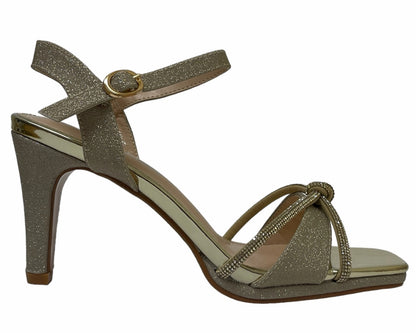 Glitter Ankle Strap Stiletto Heel Shoes