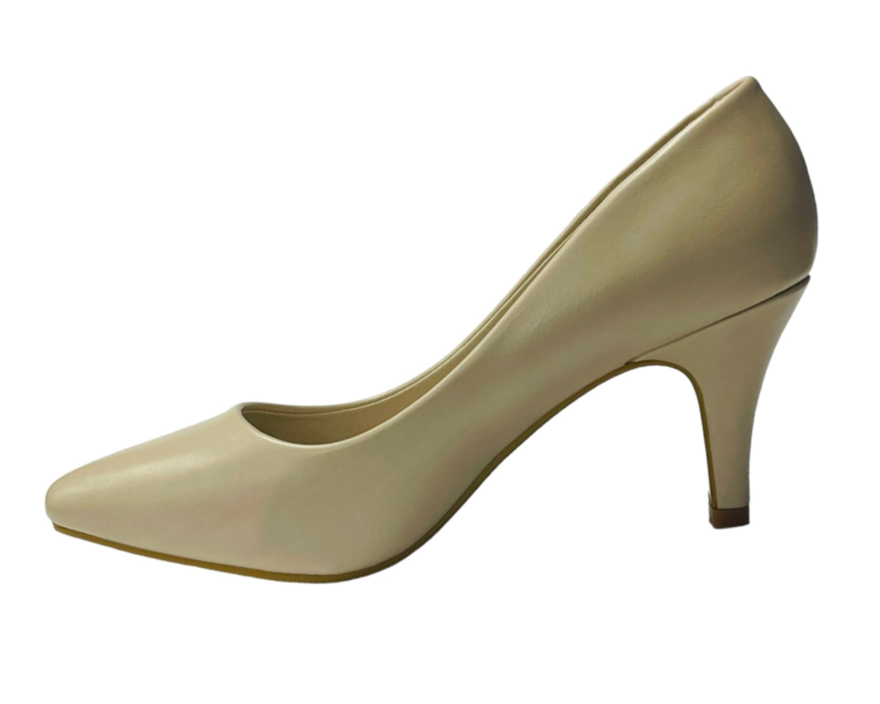 Faux Leather Stiletto Heel Court Shoes