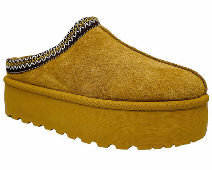 Faux Suede Aztec Platform Slip On Shoes