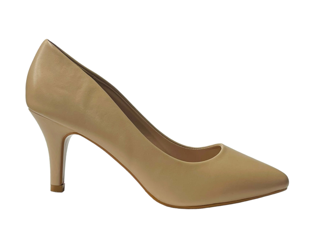 Faux Leather Stiletto Heel Court Shoes