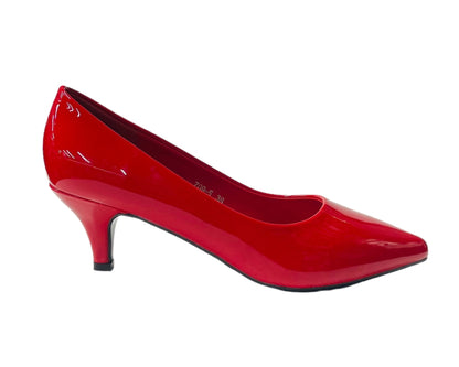 Stiletto Heel Faux Patent Leather Court Shoes