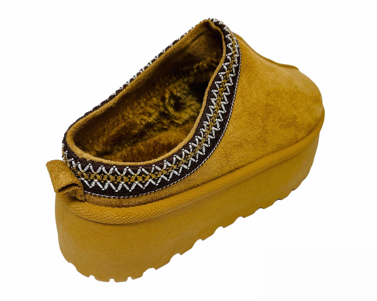 Faux Suede Aztec Platform Slip On Shoes