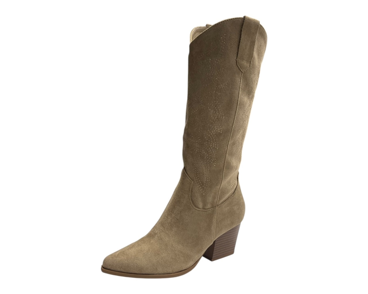 Mid Calf Western Embroidered Cowboy Boots