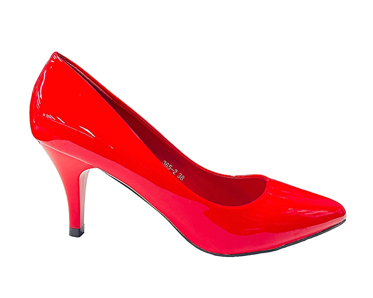 Faux Patent Leather Stiletto Heel Court Shoes