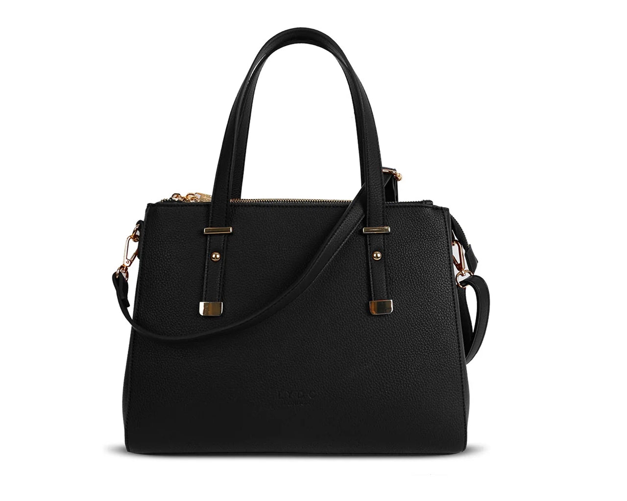 Faux Leather Top Handles Large Shoulder Bag