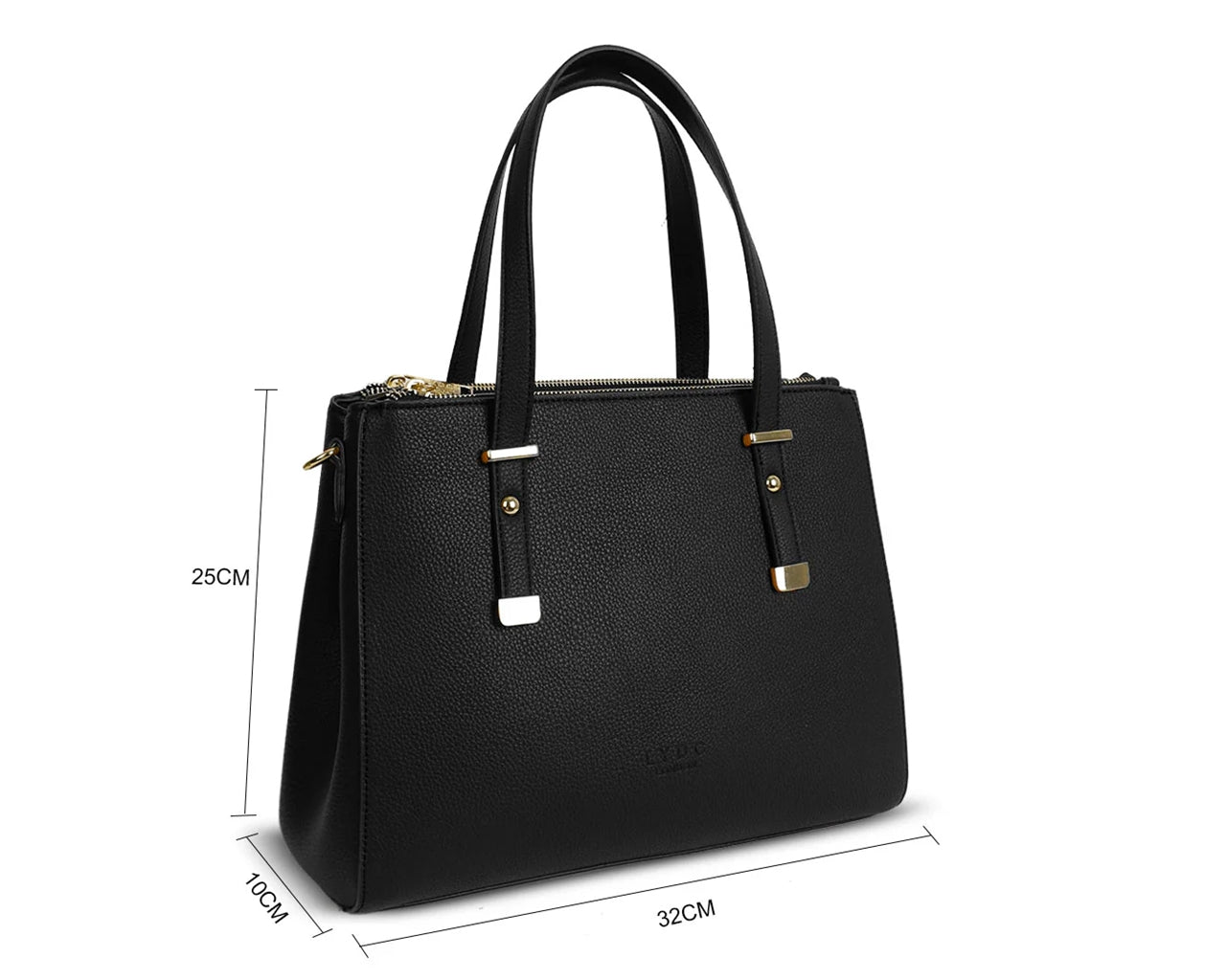 Faux Leather Top Handles Large Shoulder Bag